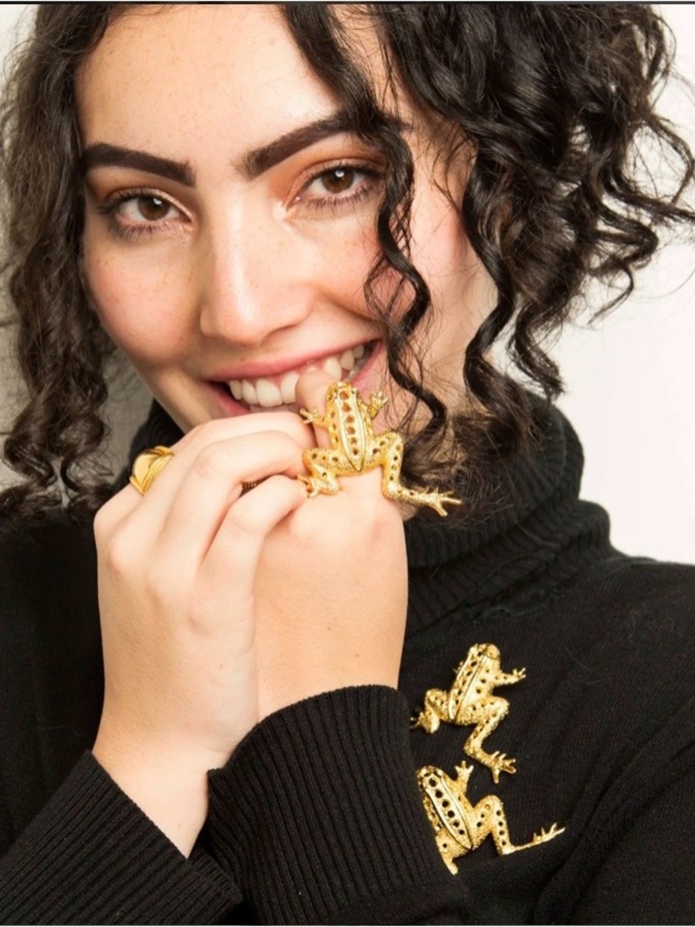 Adjustable Frog Brass w/24k Plating Ring